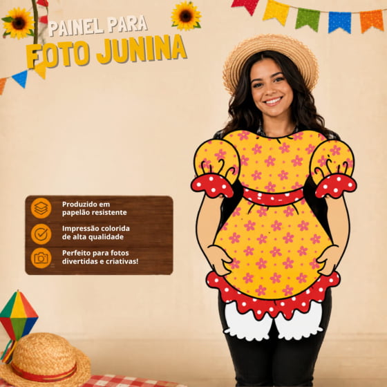 Painel Decorativo para Fotos Vestido Caipira Arraiá