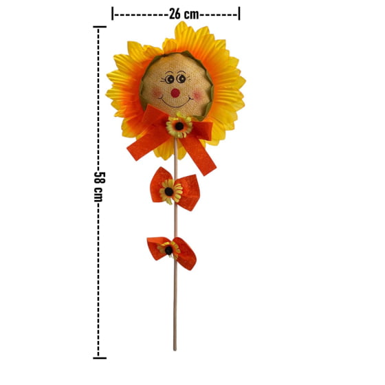 Palito Rosto Girassol Junino 58 cm