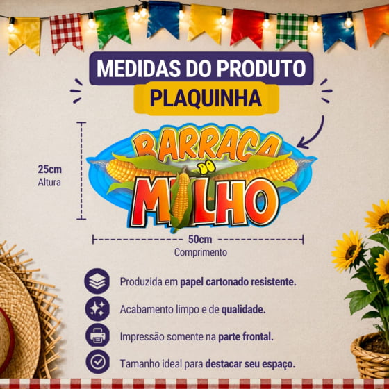 Plaquinha Decorativa Barraca do Milho