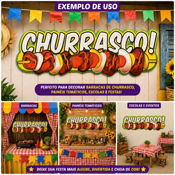 Plaquinha Decorativa Escrita Churrasco