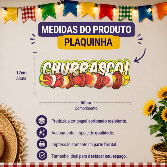 Plaquinha Decorativa Escrita Churrasco