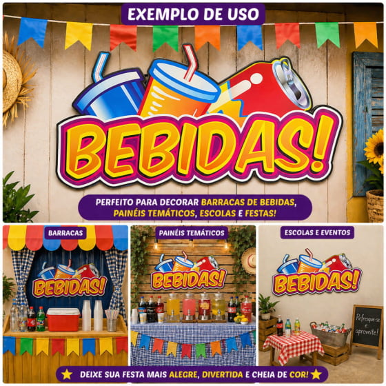 Plaquinha Decorativa Escrito Bebidas