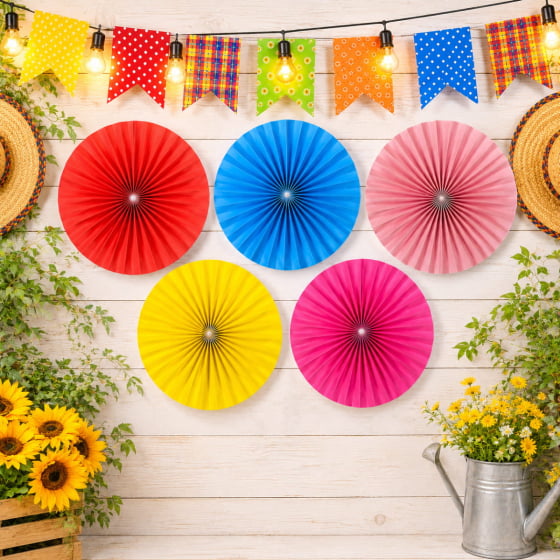 Roseta Decorativa de Papel Decoração de Festas 40 cm Escolha a Cor Roseta Decorativa de Papel Decoração de Festas 40 cm Escolha a Cor