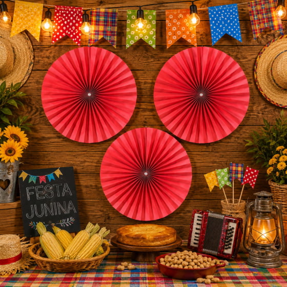 Roseta Decorativa de Papel Decoração de Festas 40 cm Escolha a Cor