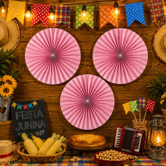 Roseta Decorativa de Papel Decoração de Festas 40 cm Escolha a Cor