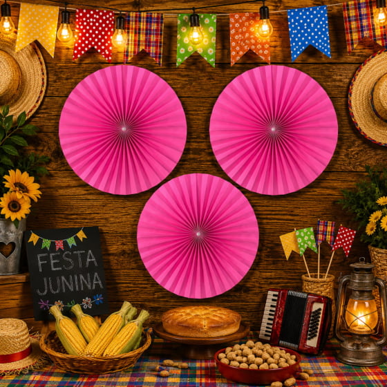 Roseta Decorativa de Papel Decoração de Festas 40 cm Escolha a Cor