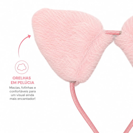 Tiara Orelha de Pelúcia Bichinhos Acessório de Fantasia