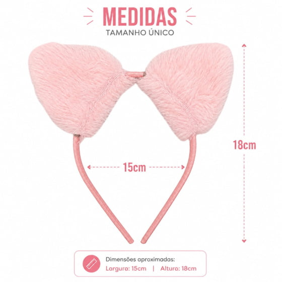 Tiara Orelha de Pelúcia Bichinhos Acessório de Fantasia