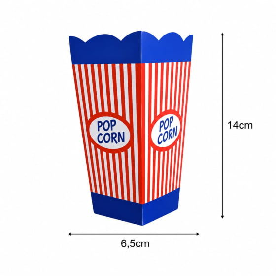 Cachepot Pipoca Popcorn Azul - 10 unidades