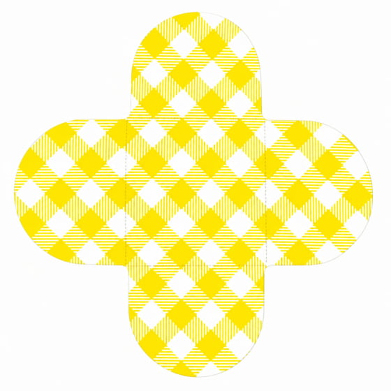 Forminha 4 Pétalas para Doces Xadrez Festa Junina 50 Unidades