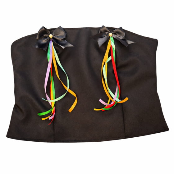 Corset Corpete Preto com Lacinhos Menina Junina Acessório Festa Junina