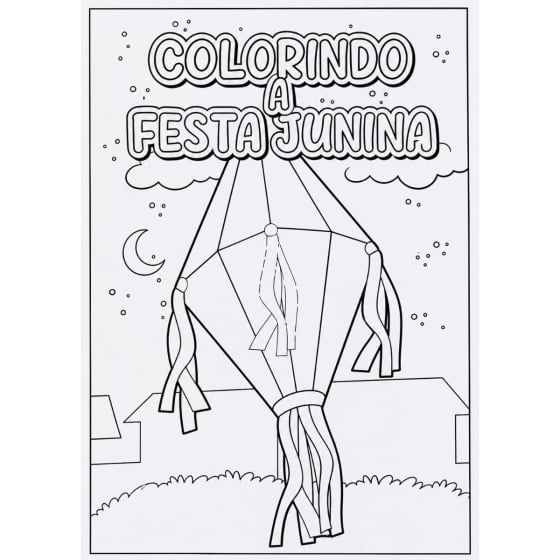 Folhas Colorindo São João com 8 Unidades e Giz
