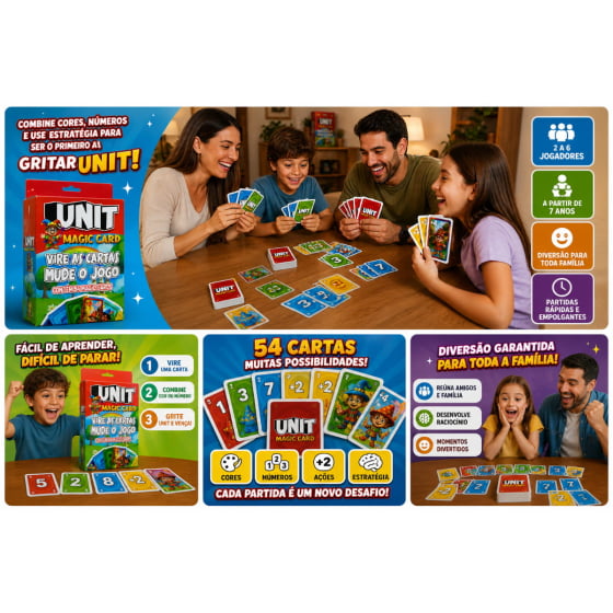 Jogo Unit Magic Card com 54 Cards