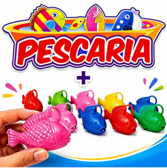 Kit 1 Plaquinha Pescaria E 10 Peixinhos Festa Junina Kit 1 Plaquinha Pescaria E 10 Peixinhos Festa Junina