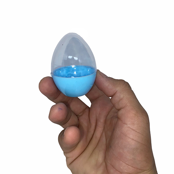 Mini Ovos de Páscoa Plástico 6x4 cm Azul com 6 unidades