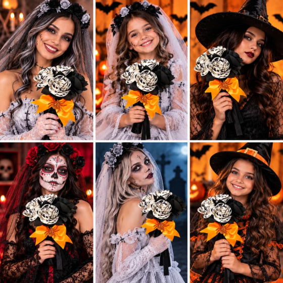 Acessório Buquê Noivinha Cadáver Fantasia Halloween Cosplay