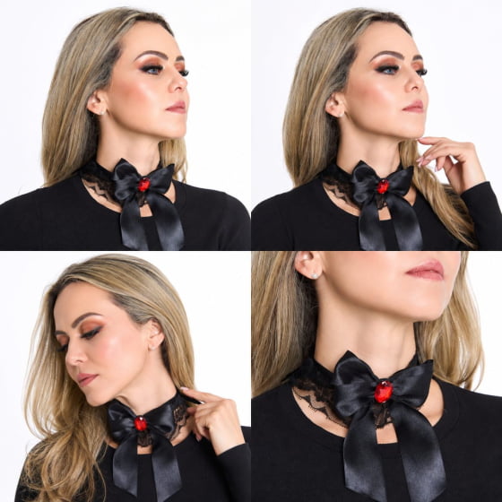 Acessório Chocker Gargantilha Renda Gótica Halloween