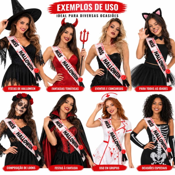 Acessório de Fantasia Faixa Sangrenta Miss Halloween