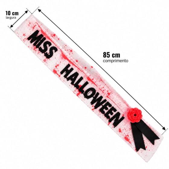 Acessório de Fantasia Faixa Sangrenta Miss Halloween
