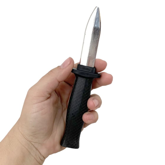 Brinquedo Punhal Faca Canivete Fake de Plástico Retrátil