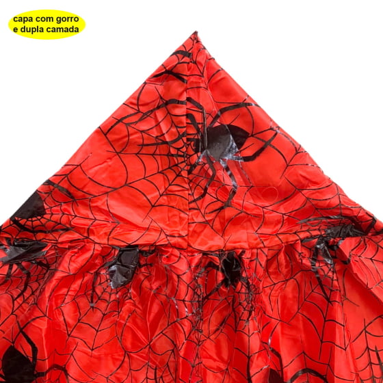 Capa Longa Teia de Aranha com Capuz