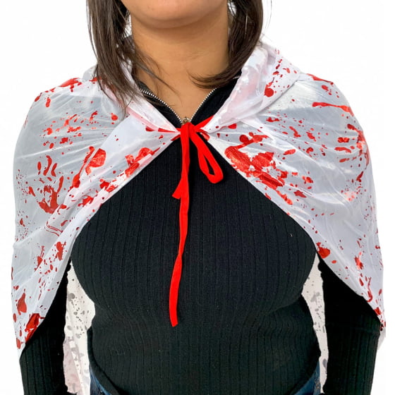 Capa Sangrenta Acessório Fantasia Halloween