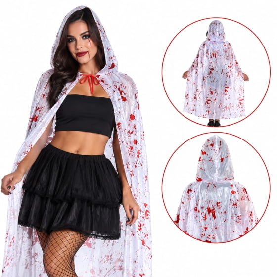 Capa Sangrenta Acessório Fantasia Halloween