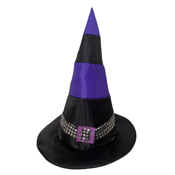 Chapéu de Bruxa Bicolor com Fivela Acessório Halloween