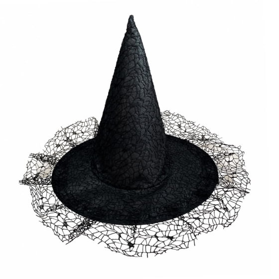 Chapéu de Bruxa com Teia de Aranha Halloween