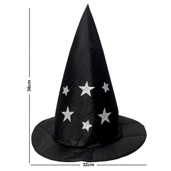 Chapéu de Bruxa Estrelas Acessório Halloween