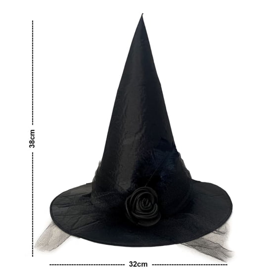 Chapéu de Bruxa Feiticeira com Flor