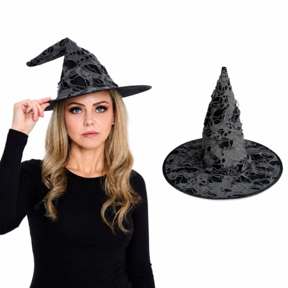 Chapéu de Bruxa Rasgado Acessório Halloween Cosplay Chapéu de Bruxa Rasgado Acessório Halloween Cosplay