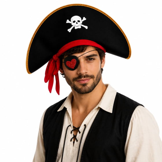 Chapéu Pirata Luxo Unissex Aveludado
