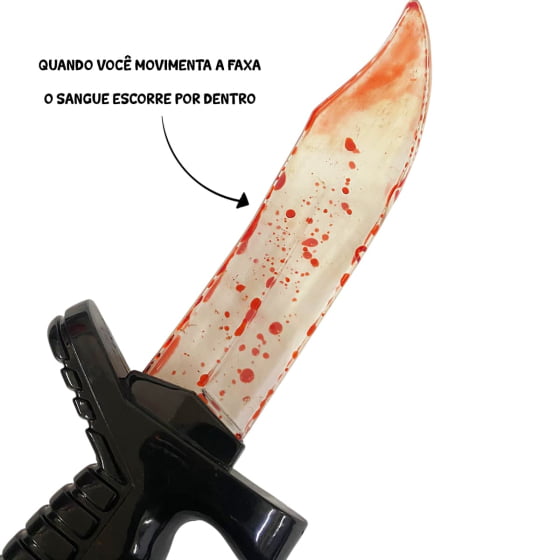 Faca Fake de Plástico com Sangue