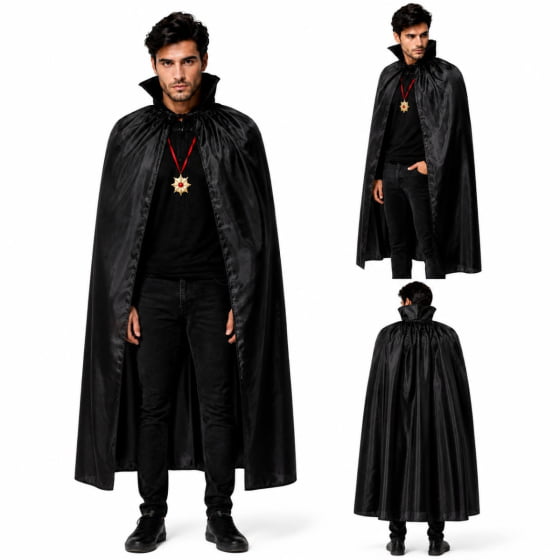 Kit Acessórios Fantasia Drácula Adulto Festa Halloween com 2 Itens