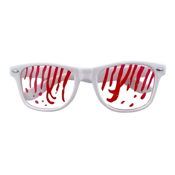 Kit Suspensório Sangrento com Luvas e Óculos para Halloween
