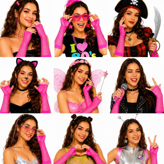 Luva Arrastão Longa Fantasia Cosplay Carnaval Halloween