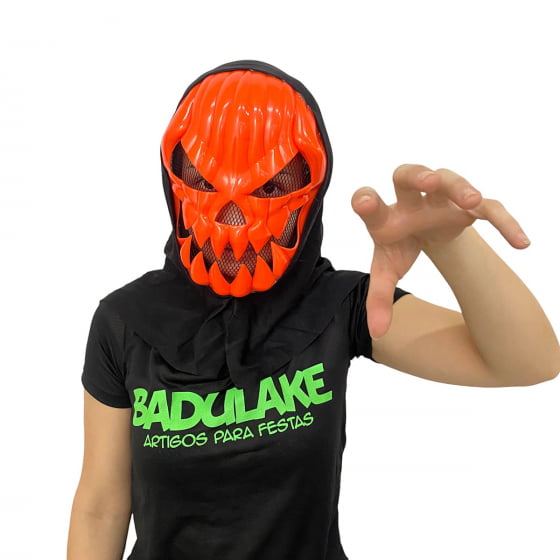 Máscara Abóbora com Capuz Halloween Terror
