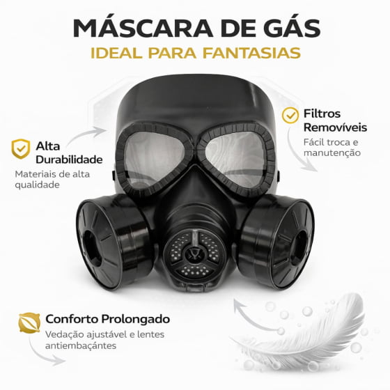 Máscara de Gás Steampunk Halloween Cosplay