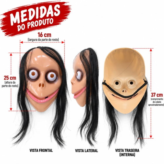 Máscara de Plástico Assustadora Momo Halloween