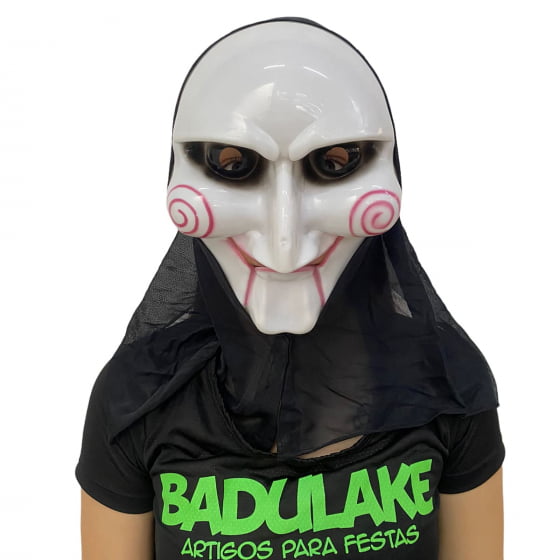 Máscara Jogos Mortais Plástico Rígido com Capuz