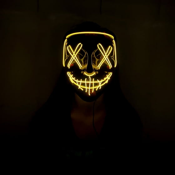Máscara Led Neon Halloween Cosplay