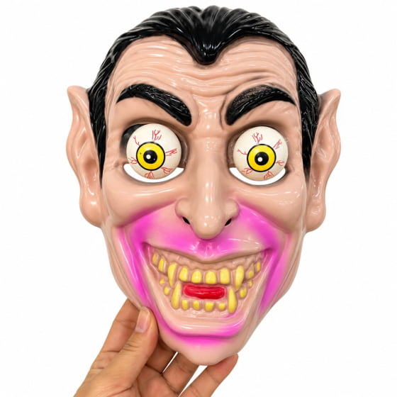 Máscara Drácula Vampiro com Olhos Esbugalhados Halloween
