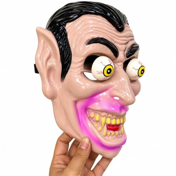Máscara Drácula Vampiro com Olhos Esbugalhados Halloween