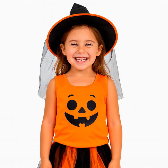 Regata Abóbora Halloween Infantil