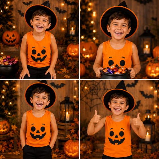 Regata Abóbora Halloween Infantil