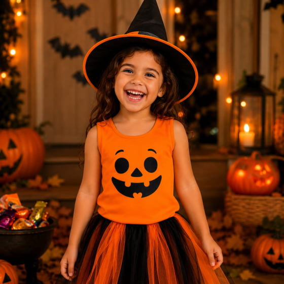 Regata Abóbora Halloween Infantil
