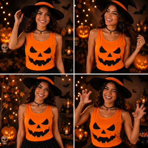 Regata Abóbora Laranja Halloween Adulto
