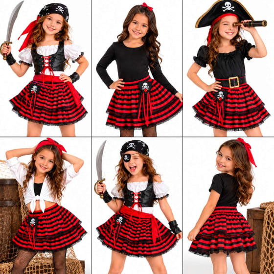 Saia Pirata Infantil Fantasia Halloween