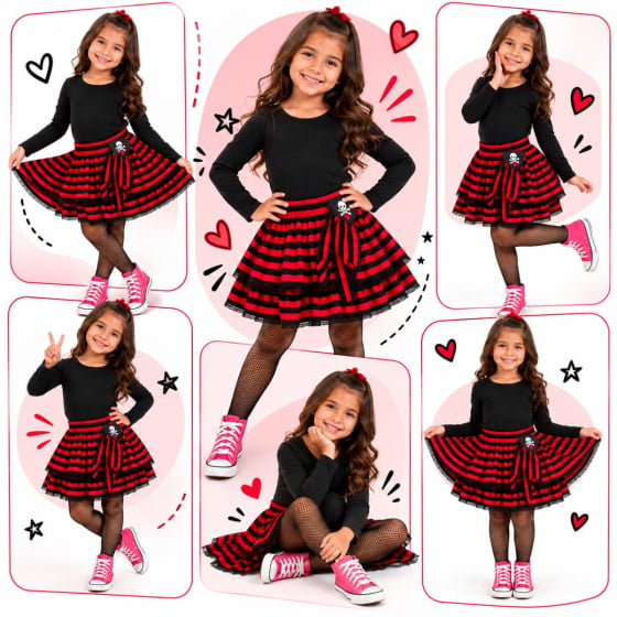 Saia Pirata Infantil Fantasia Halloween